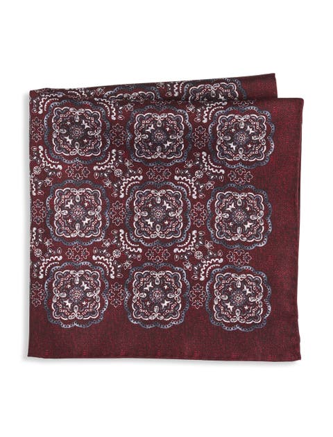 Big & Tall Medallion Silk Pocket Square