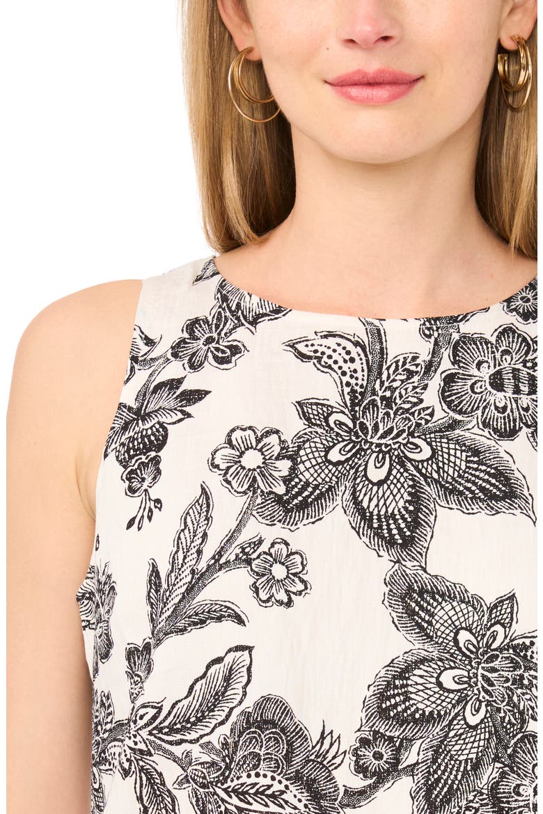 Sleeveless Print Top, Alternate, color, NEW IVORY BLACK TOILE