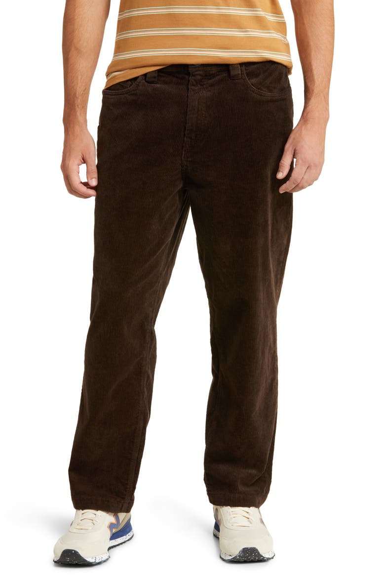 Modown Relaxed Tapered Corduroy Pants, Main, color, DARK BROWN