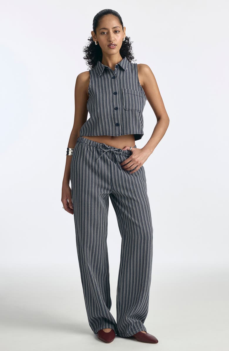 Brooklyn Industries Sleeveless Button-Up Shirt, Alternate, color, Indigo Stripe