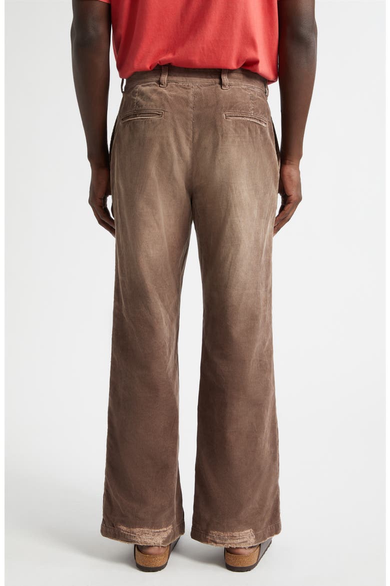 Sune Distressed Corduroy Bootcut Pants, Alternate, color, BROWN