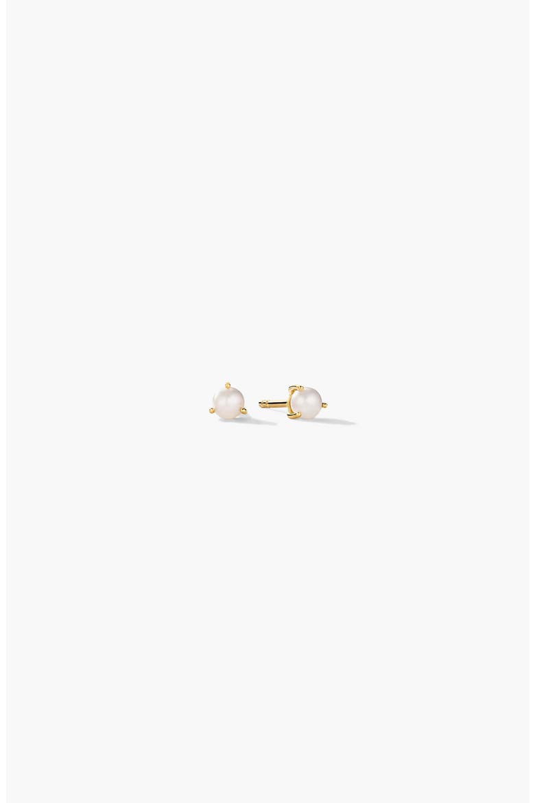 Gemstone Studs, Main, color, Pearl