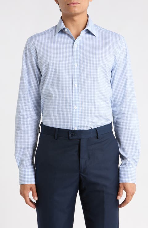 Slim Fit Stretch Gingham Shirt