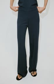 MANGO Knit Wide Leg Trousers