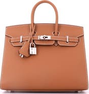 Pre-Owned Hermes Birkin Sellier Bag Brown Epsom with Palladium Hardware 25