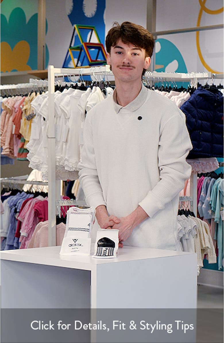 Stripe Gripper Cotton Blend Crew Socks, sales video thumbnail