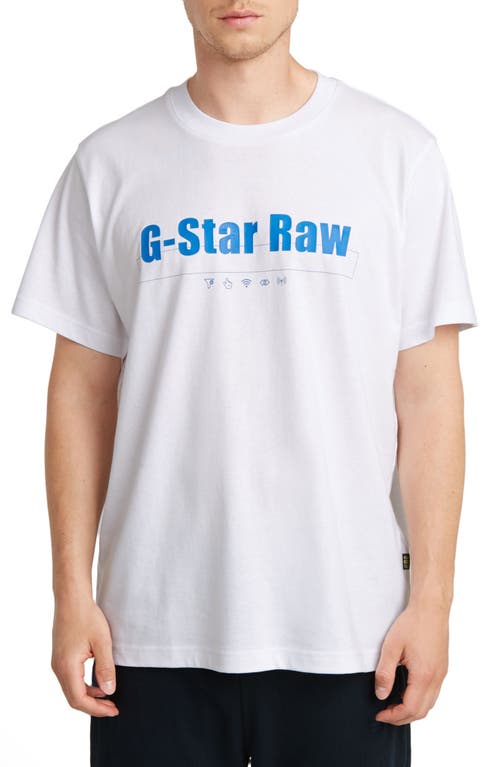 G-star Symbols Print Loose Organic Cotton Graphic T-shirt In White