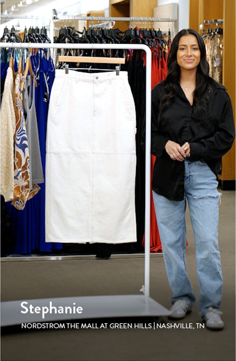 Carpenter Denim Maxi Skirt, sales video thumbnail