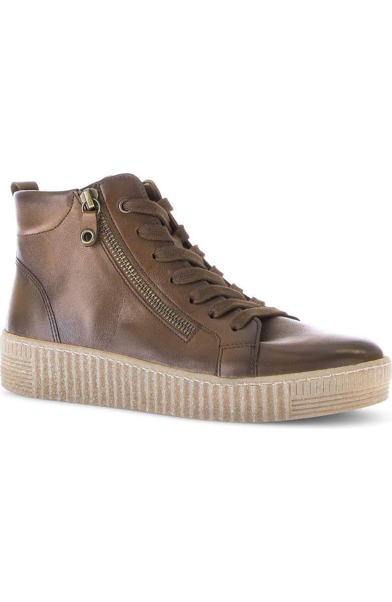Gabor High Top Sneaker, Main, color, Saddle/ Saddle