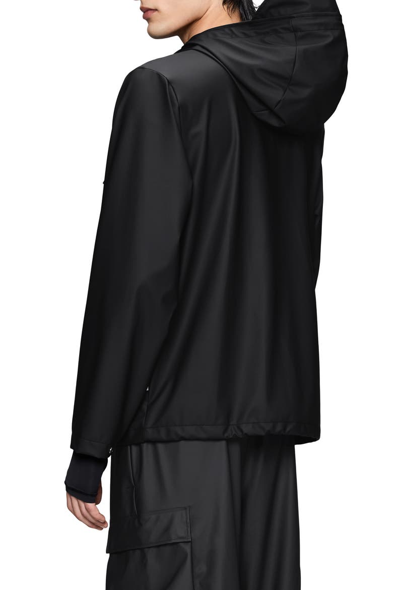 Waterproof Cargo Hooded Rain Jacket, Alternate, color, BLACK