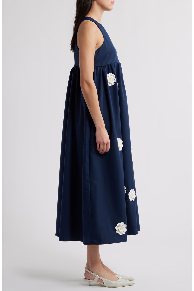 River Flower Sleeveless Maxi Dress, Alternate, color, NAVY