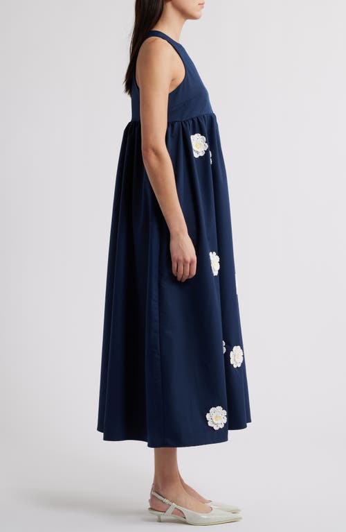 Sister Jane River Flower Sleeveless Maxi Dress In Navy