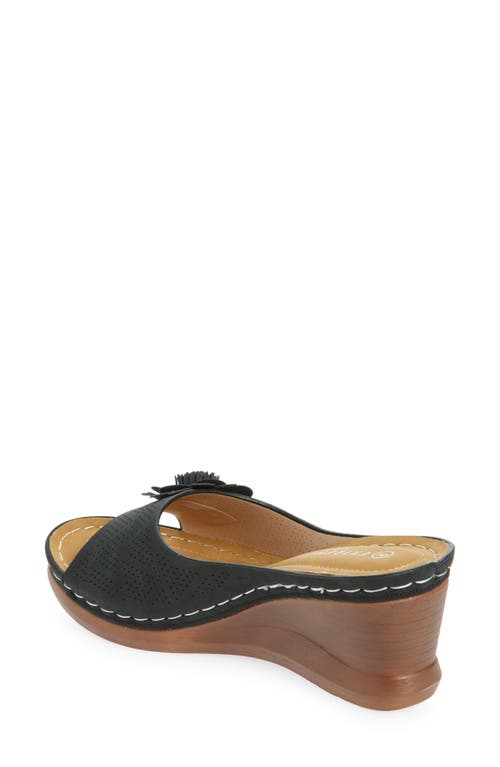 Extreme By Eddie Marc Flower Wedge Slide Sandal