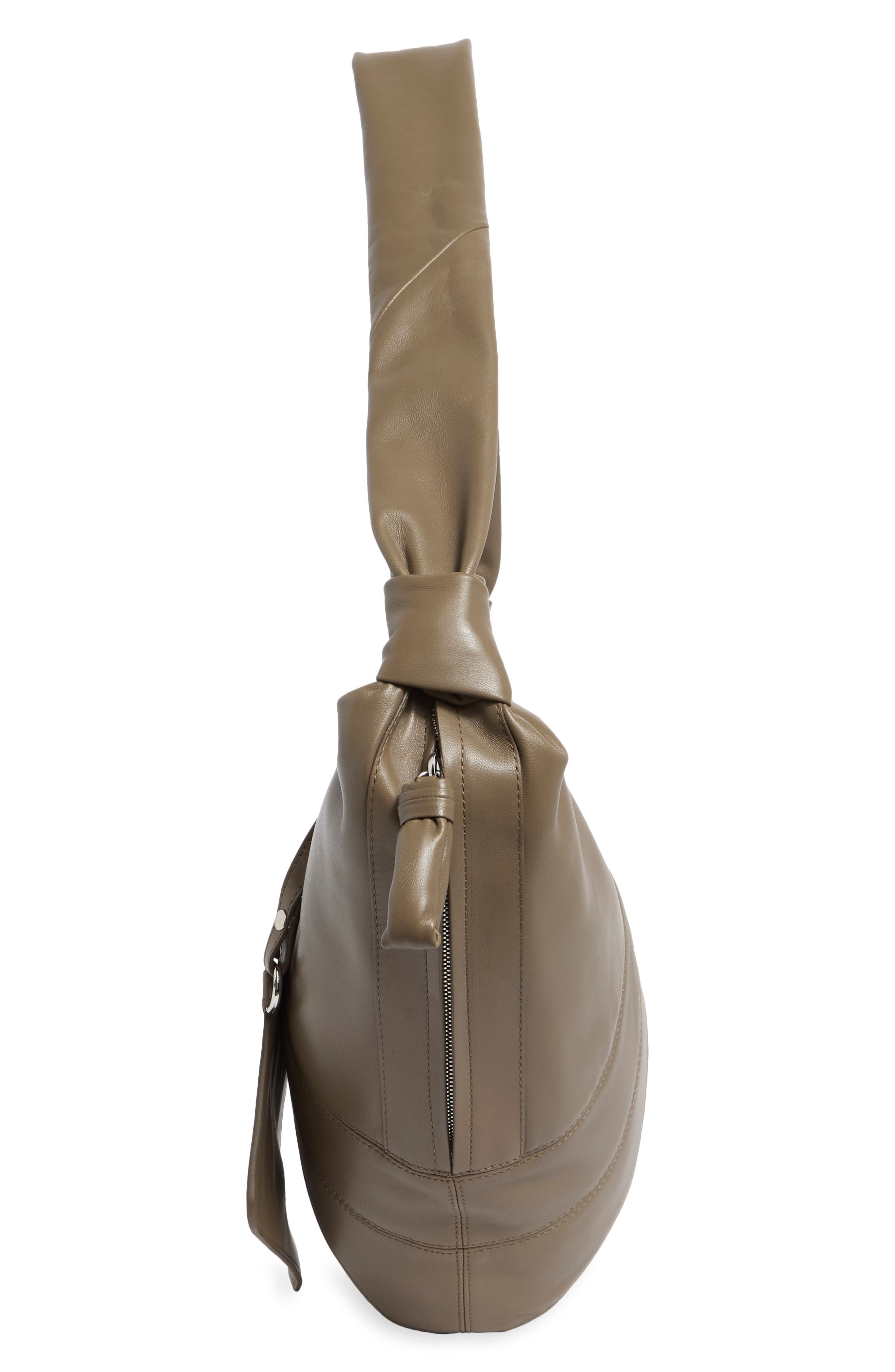 Large Croissant Leather Crossbody Bag, Alternate, color, DARK KHAKI