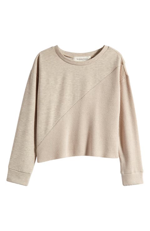 Kids' Mixed Texture Sweatshirt (Big Kid)