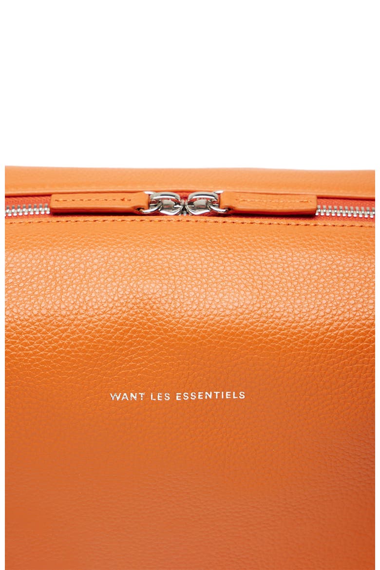 Kenyatta Pebble Grained Leather Toiletry Bag, Alternate, color, Orange