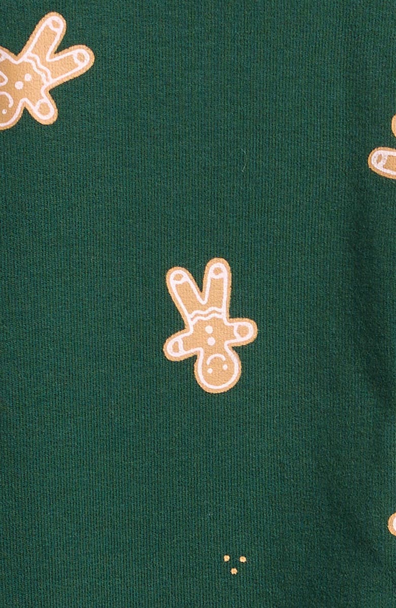 Petit Lem Gingerbread Man Stretch Organic Cotton One-Piece Romper, Alternate, color, Dgr-Dark Green