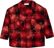 Palm Angels Kids' Bleached Flannel Shirt