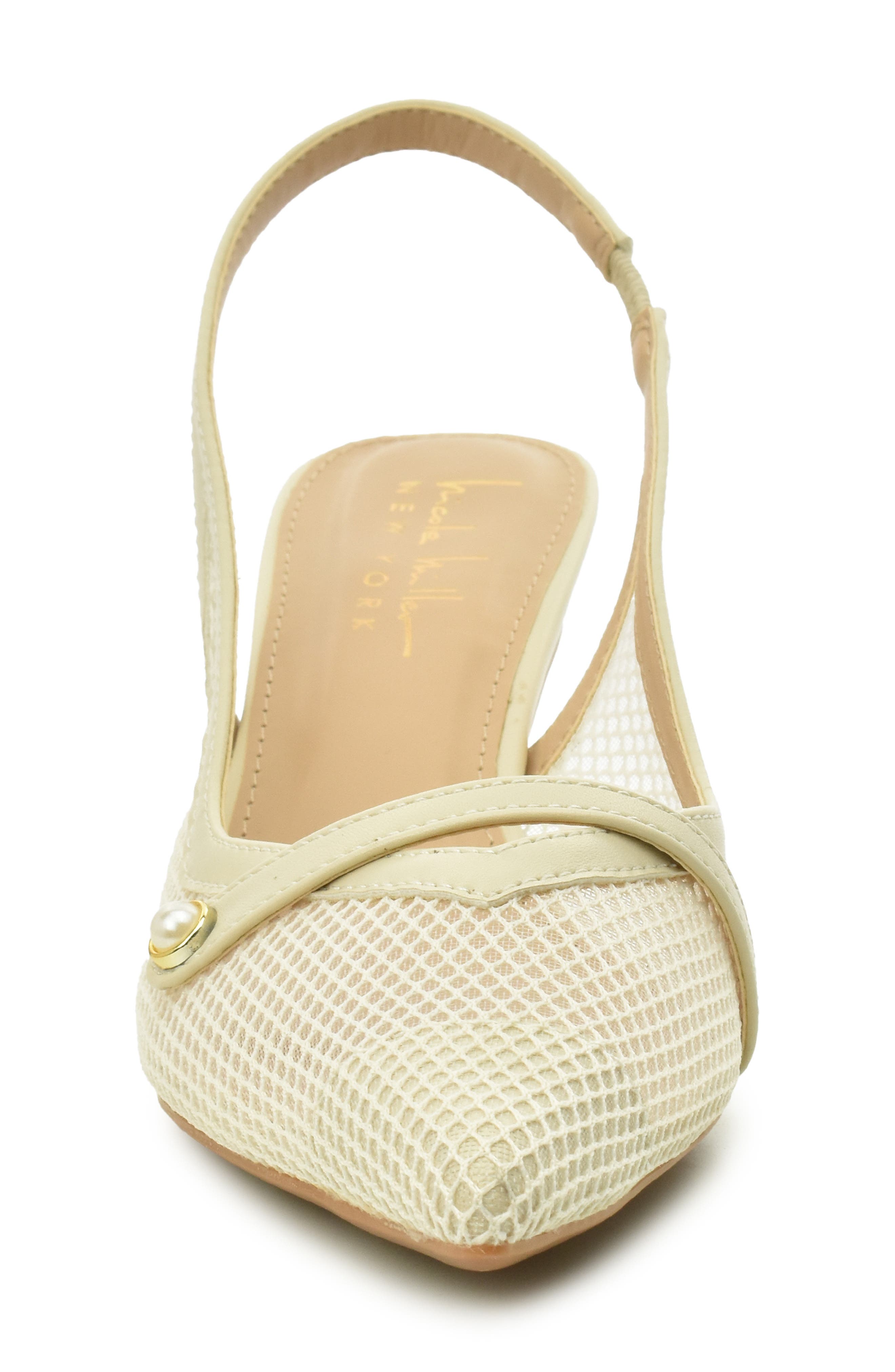 Nicole Miller Mesh Slingback Pump, Alternate, color, Bone