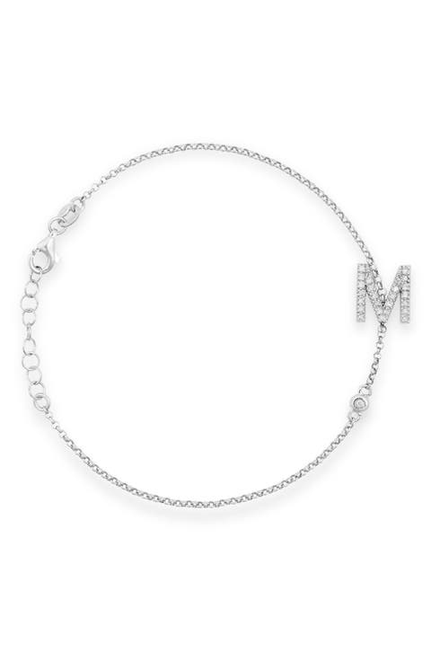 Diamond Initial Bezel Bracelet