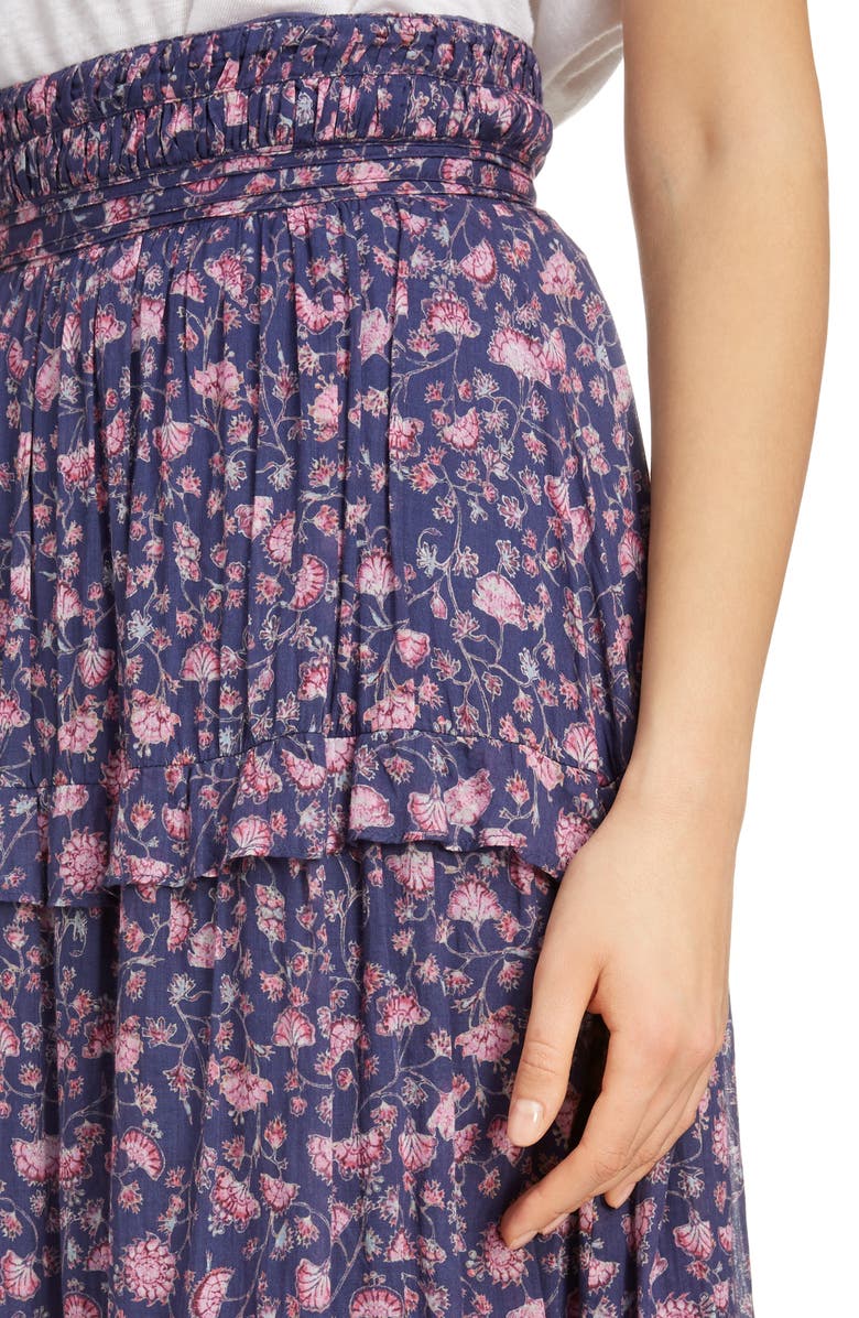 Isabel Marant Étoile Lineka Floral Midi Skirt, Alternate, color, 