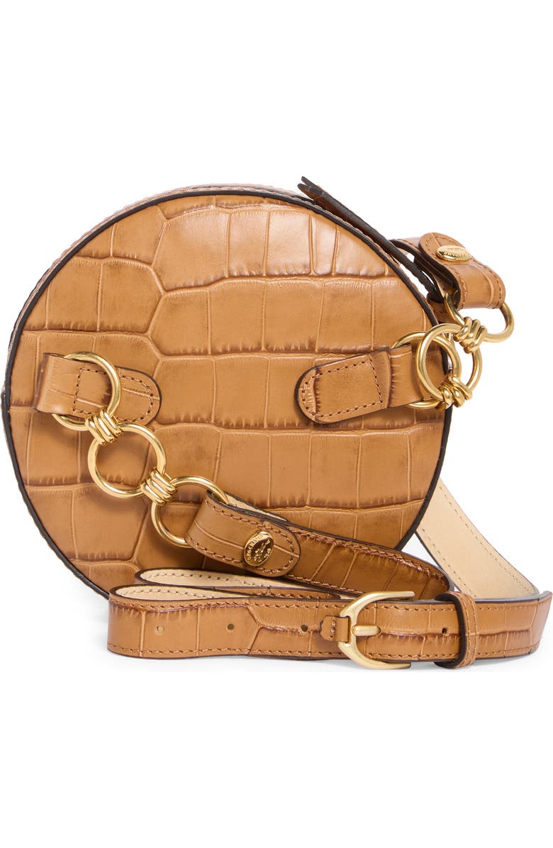 Longchamp Cavalcade Croc-Embossed Round Belt Bag, Alternate, color, Camel