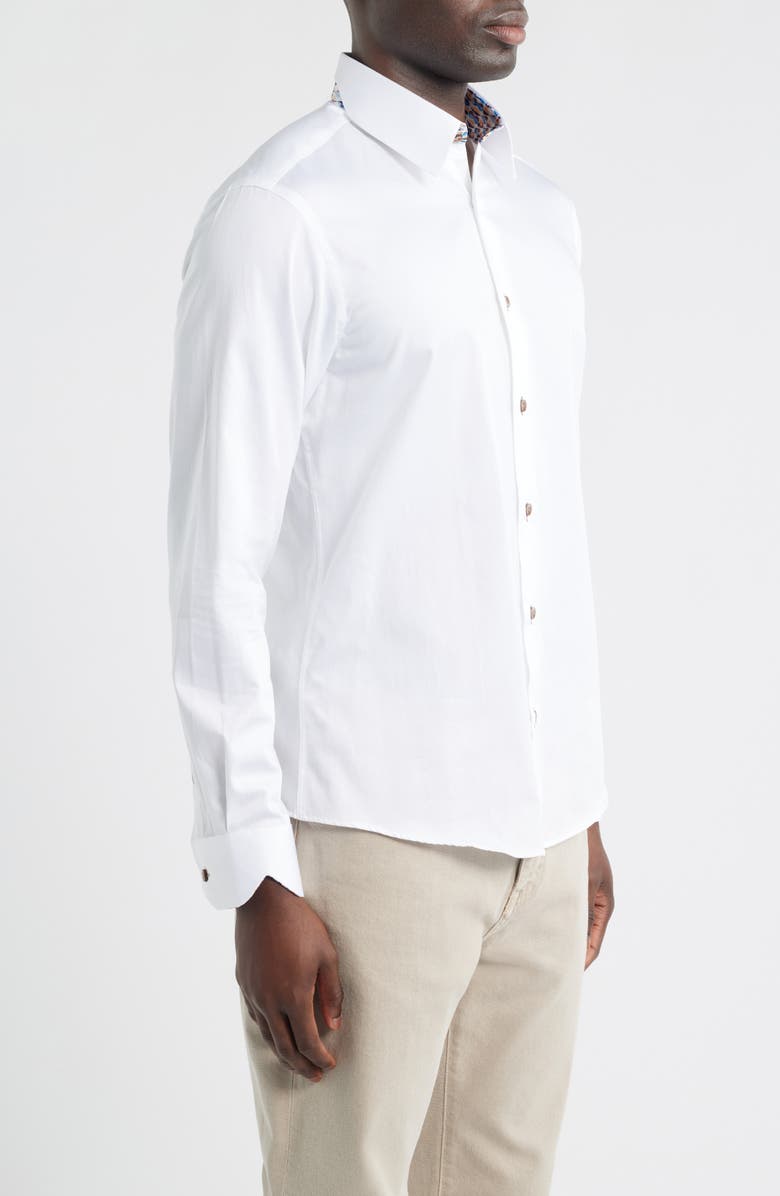Siragusa White Cotton Dress Shirt, Alternate, color, White