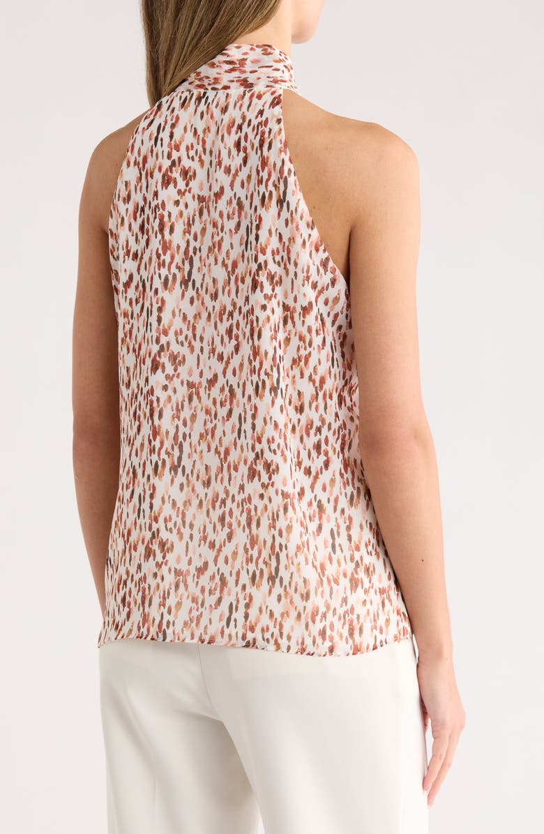Calvin Klein Tie Neck Chiffon Top, Alternate, color, Cream Multi