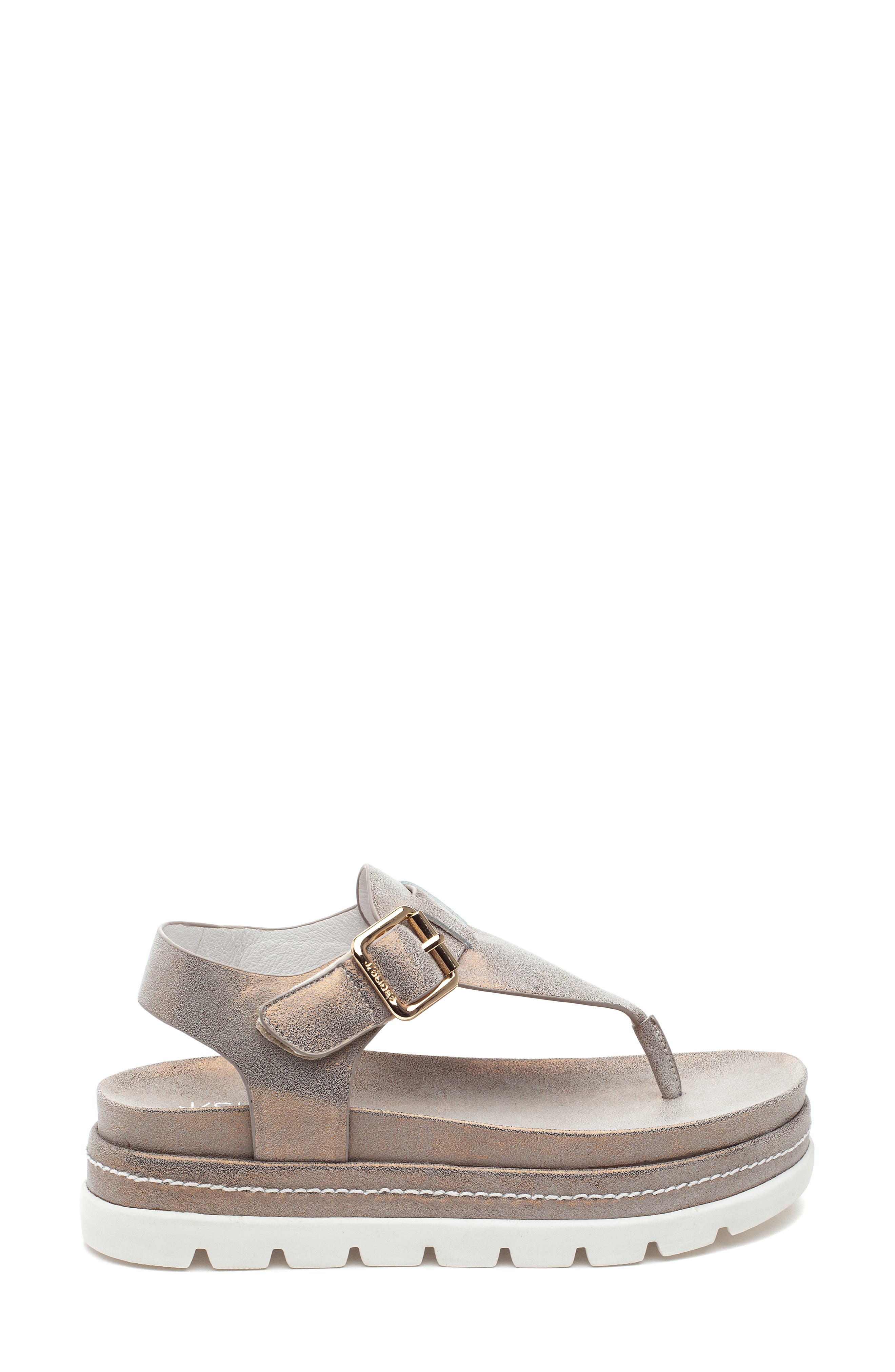 Becky Platform Sandal, Alternate, color, BRONZE WASH LEATHER