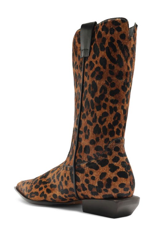 Schutz Ashley Genuine Calf Hair Western Boot In Brown
