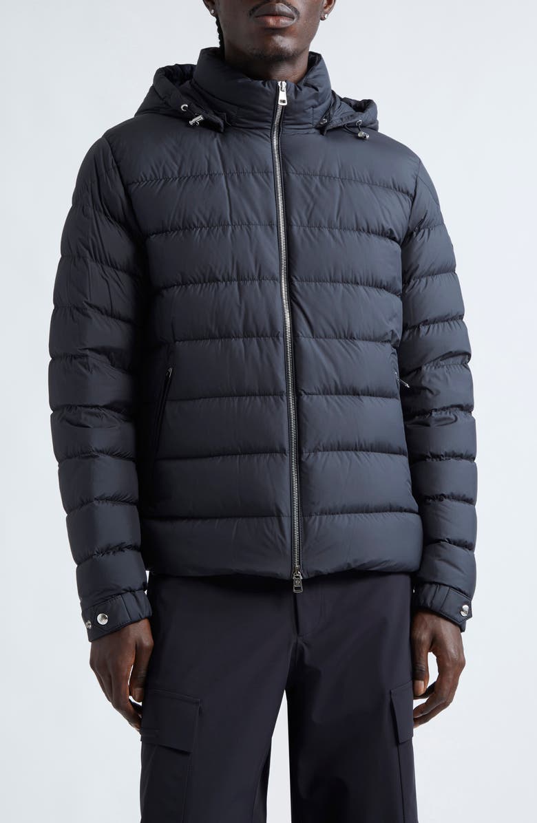 Moncler Arneb Down Puffer Jacket with Removable Hood, Main, color, Black