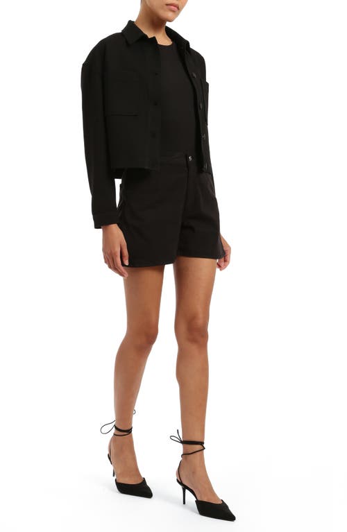 Mavi Jeans Kylie High Waist Twill Shorts In Black Luxe Twill