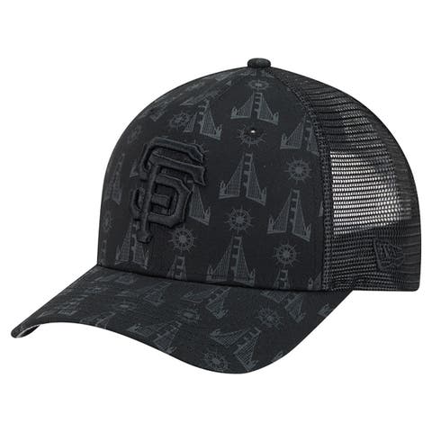 Men's New Era Black San Francisco Giants Tonal Icon 9FORTY Adjustable Trucker Hat