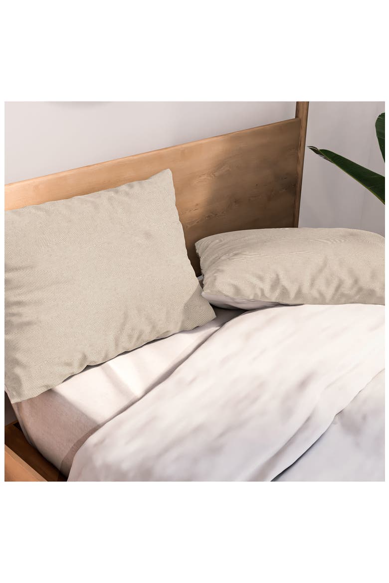 Lad Triangle Stripe 3-Piece Duvet Set - Queen, Alternate, color, BEIGE