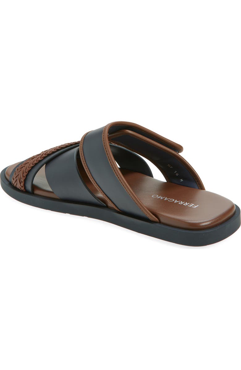 FERRAGAMO Bora Bora Slide Sandal, Alternate, color, Navy Midbrown