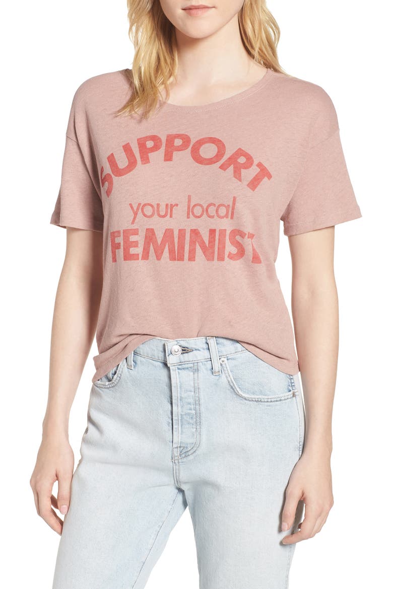 Support Your Local Feminist Tee, Main, color, SILK