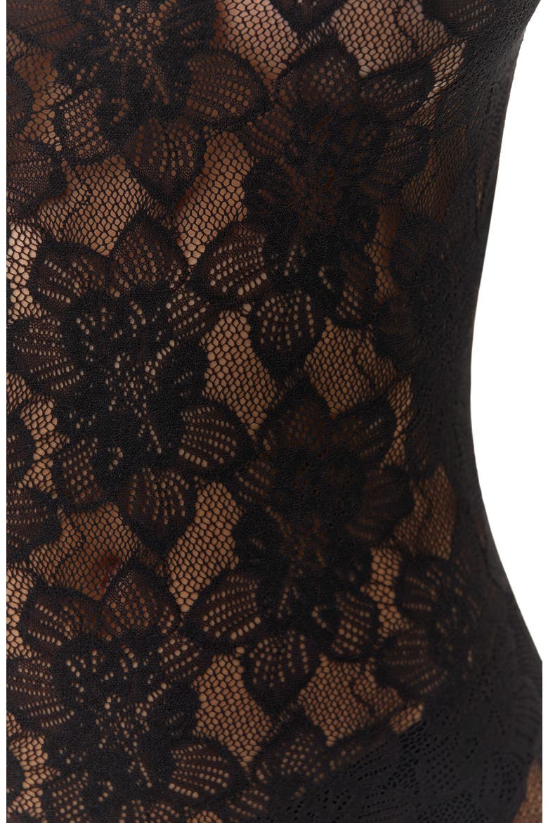 Off the Shoulder Lace Stirrup Jumpsuit, Alternate, color, BLACK