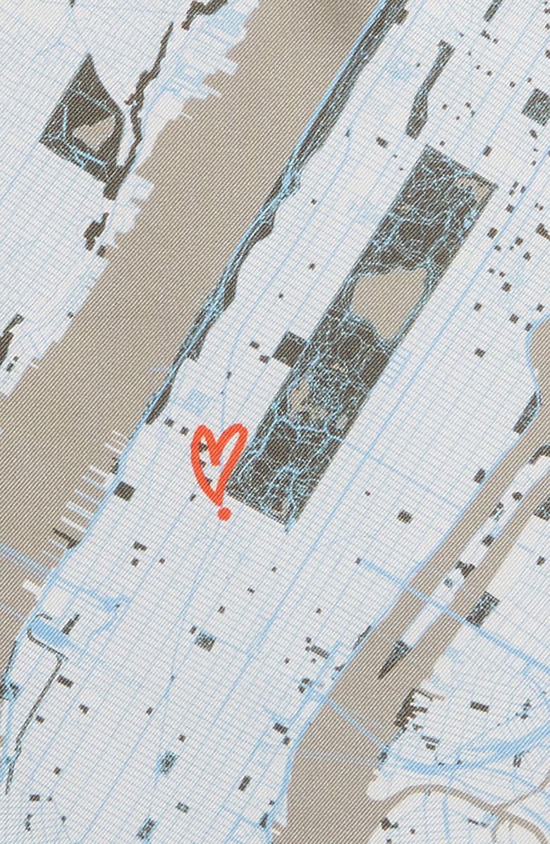 Eton Subway Map Silk Pocket Square, Alternate, color, Grey