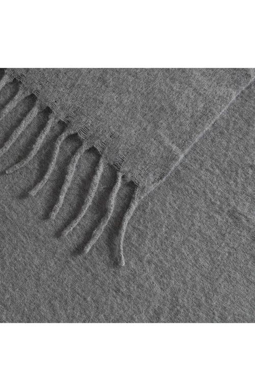 Kenneth Cole Faux Mohair Throw In Gray