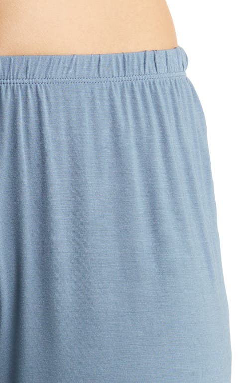 Eberjey Gisele Slim Tuxedo 2-piece Pajama Set In Coastal Blue/ivory