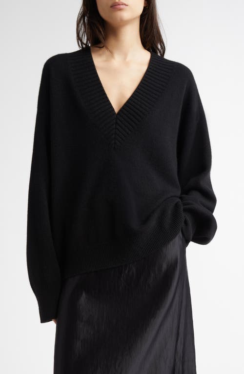 Shop Loulou Studio Loulou De Saison Sage Cashmere V-neck Sweater In Black