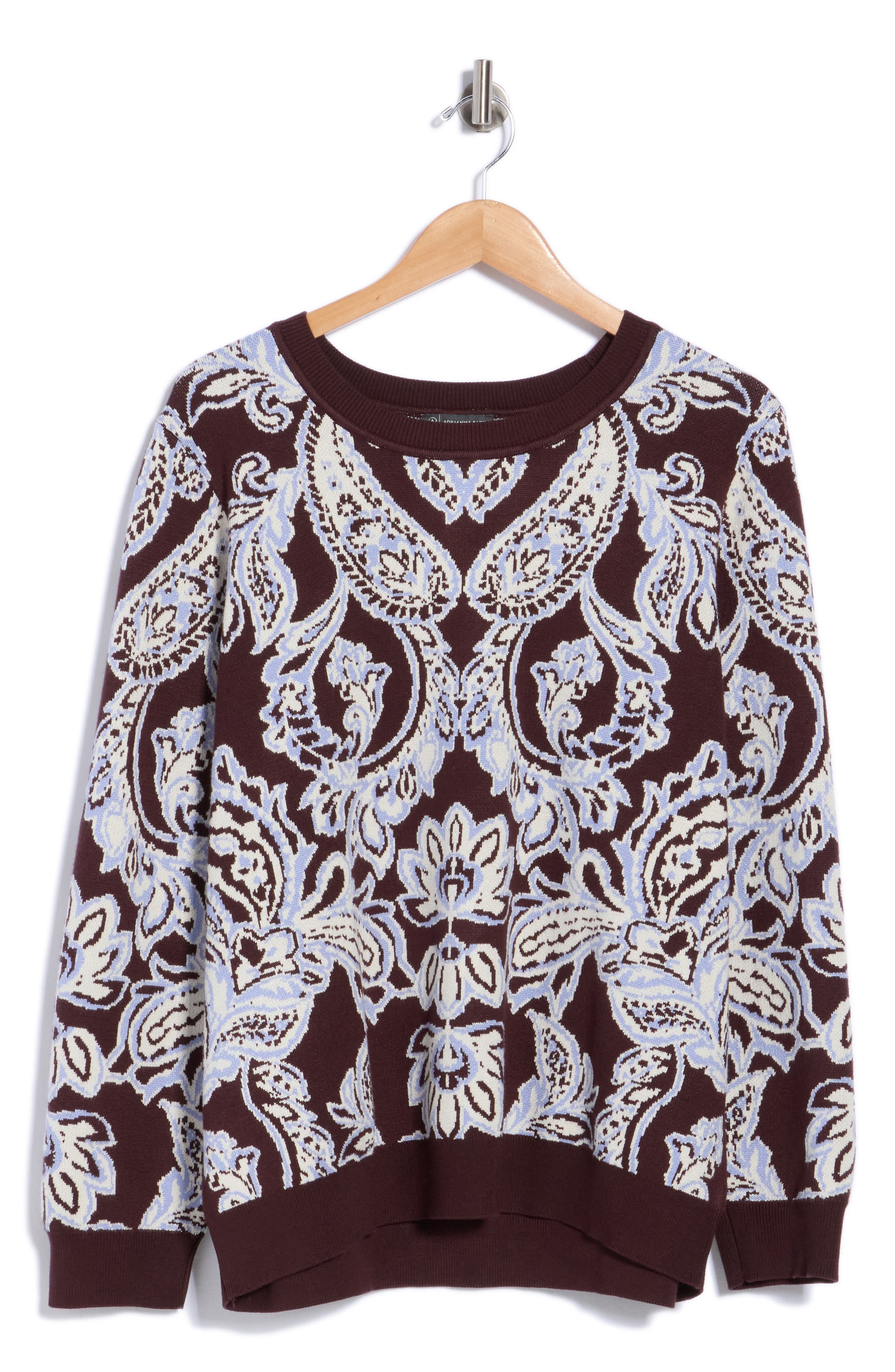 Paisley Jacquard Crewneck Sweater
