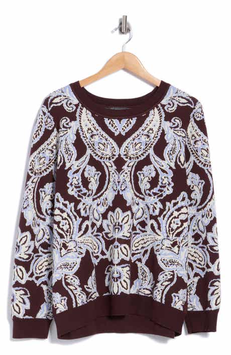 Paisley Jacquard Crewneck Sweater