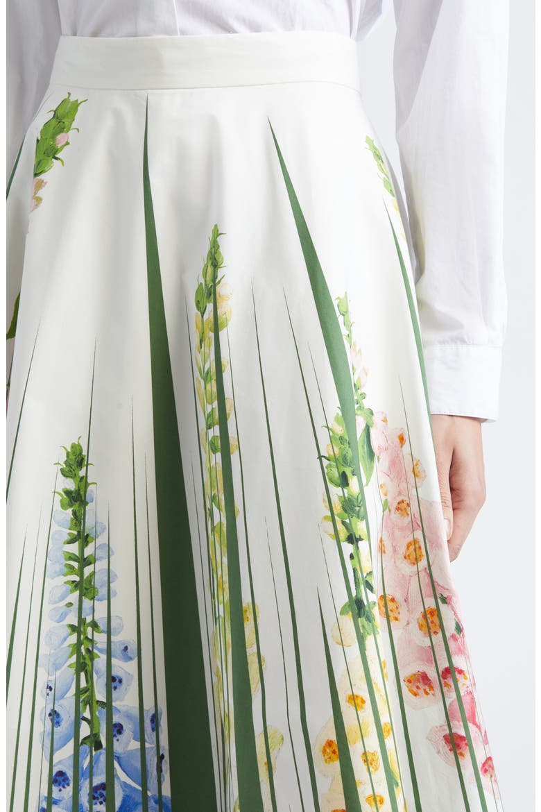 Foxgloves Cotton Poplin Skirt, Alternate, color, GREEN MULTI