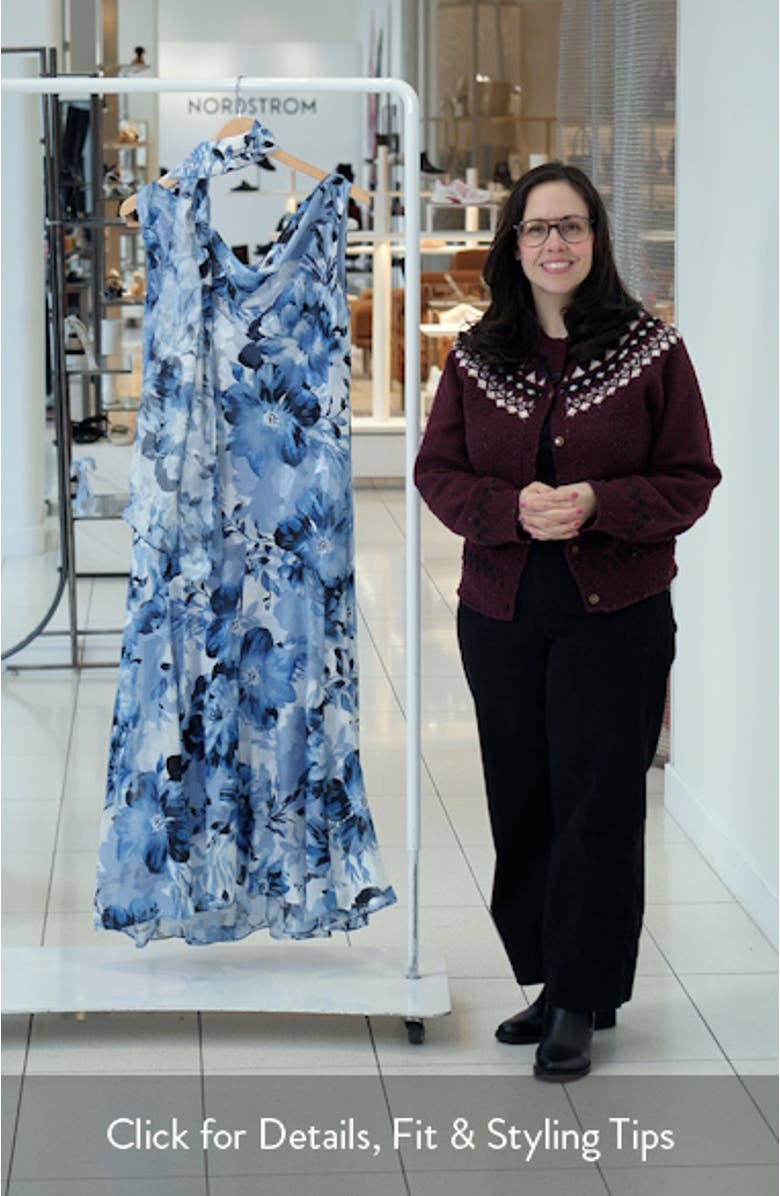 Floral Burnout Chiffon Gown with Shawl, sales video thumbnail