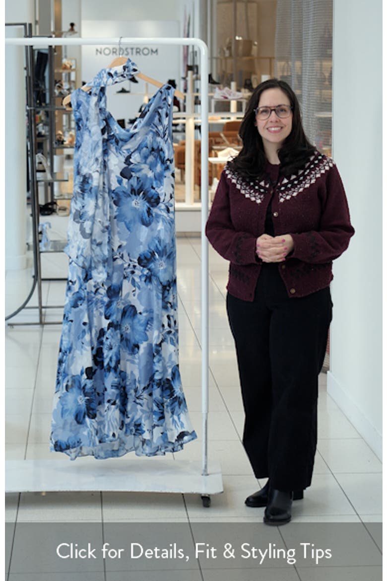 Floral Burnout Chiffon Gown with Shawl video