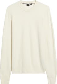 BOSS H-Lofranco Textured Cotton Crewneck Sweater