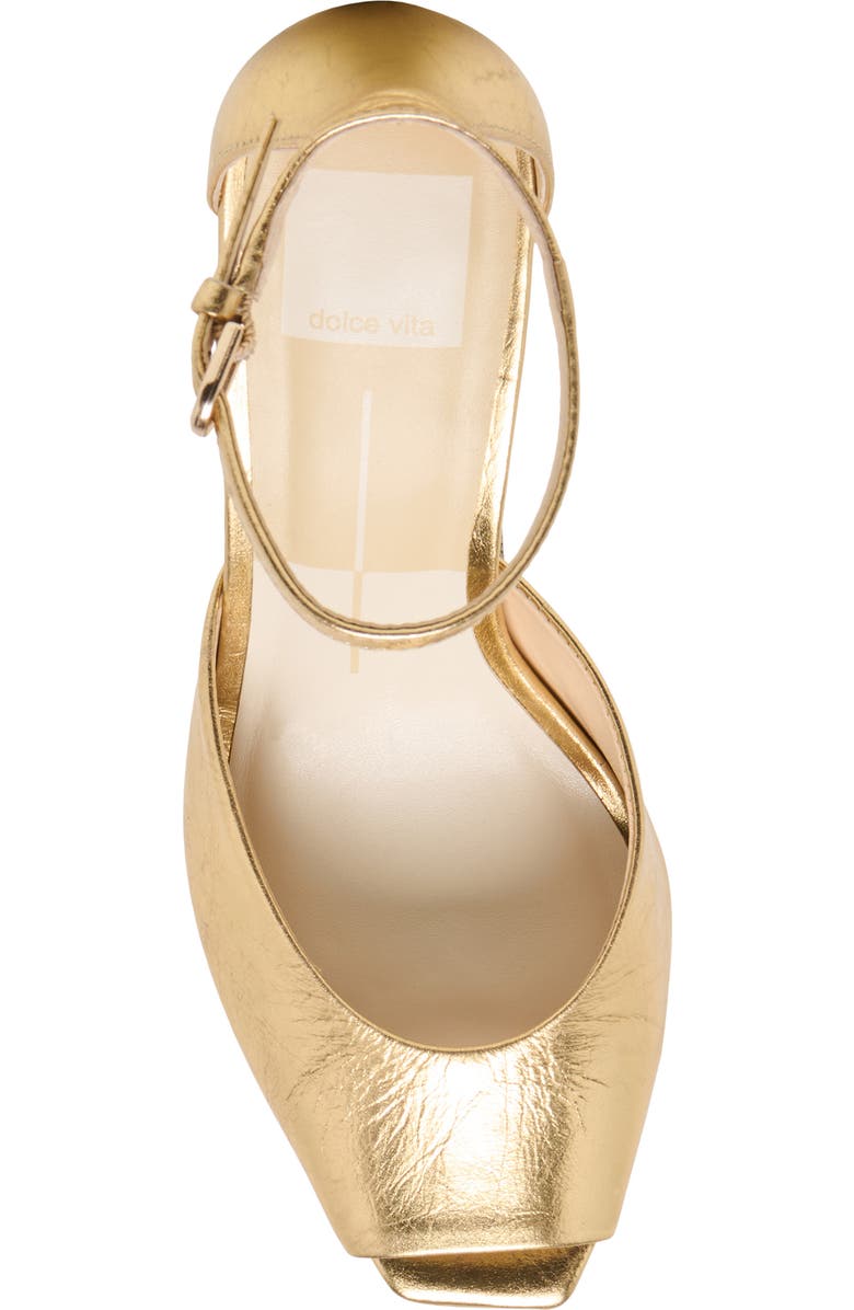Dolce Vita Serlo Ankle Strap Pump, Alternate, color, Gold Crinkle Patent