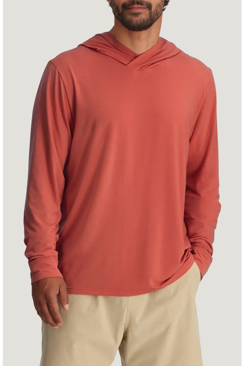 Elevate Lightweight Performance Hoodie, Main, color, RED CLAY