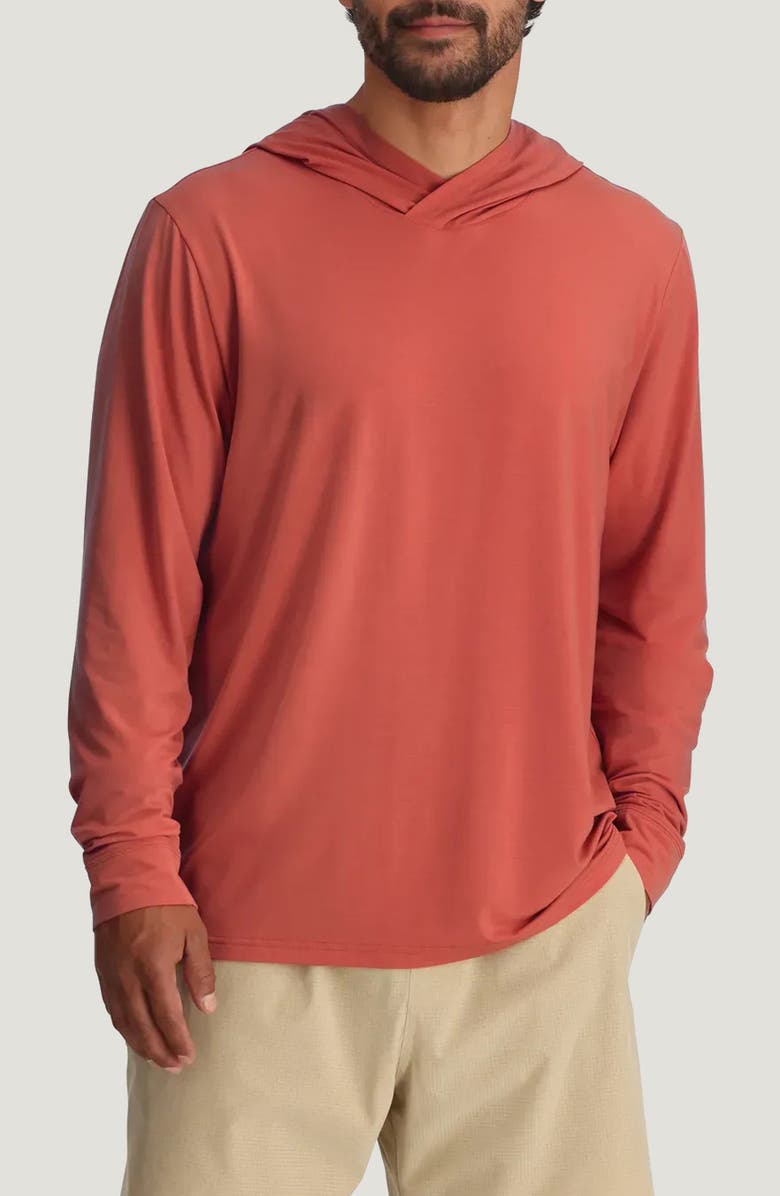 Free Fly Elevate Lightweight Performance Hoodie, Main, color, Red Clay